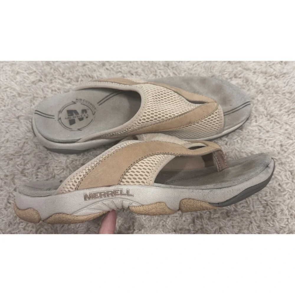 Merrell Belluna Breeze Bamboo Mesh Thong Toe Loop Slide Sandals Women's 6 Beach